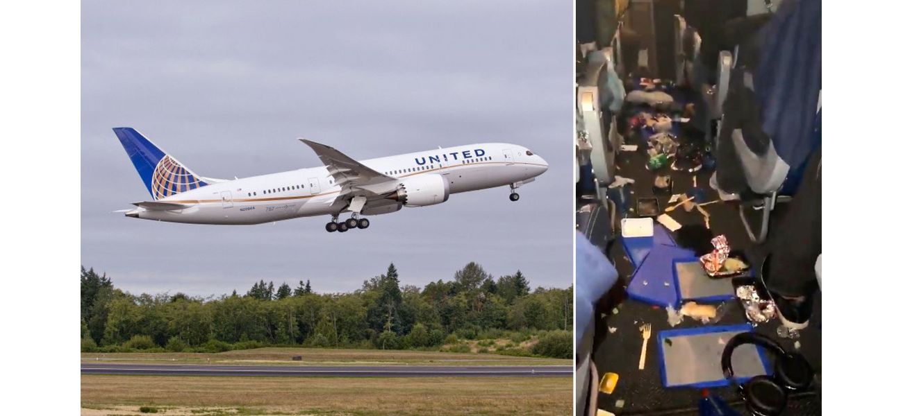 Passengers' meals and beverages spilled everywhere when the plane suddenly jerked during the flight.