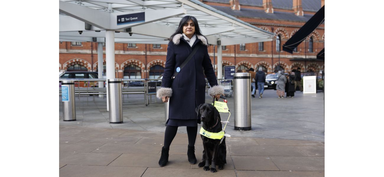 A visually impaired woman and her guide dog were stranded on the street when a taxi driver refused to give them a ride.