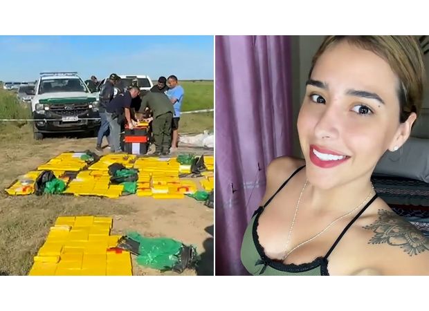 A beauty queen was caught with £12 million worth of cocaine when her plane ran out of fuel.