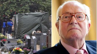 The grave of a French extremist was damaged shortly after his burial.