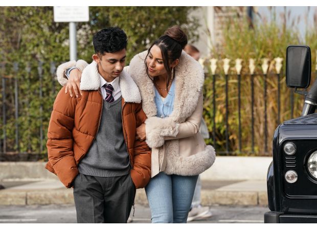 A popular character from EastEnders is hospitalized and shocking events unfold in the fictional town of Walford, captured in a series of 38 pictures.