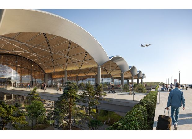 A new European airport, costing £26 billion, will accommodate 34 million travelers by 2032.