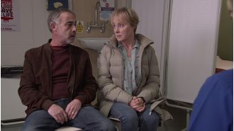 Sally supports Kevin as he receives his latest cancer test results on Coronation Street.