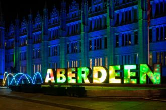 SPECTRA, a light festival, comes to Aberdeen, Scotland.