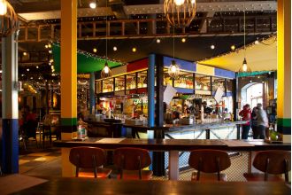 Popular UK chain of 50 restaurants with amazing atmosphere and food is a pleasant surprise.