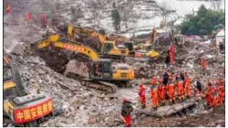 30 people lost after landslide in China, rescue effort underway.