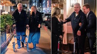 Eamonn Holmes has a good time with his lawyer while going through a divorce with Ruth Langsford.