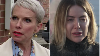 Debbie on Coronation Street is surprised by Abi's condition and risks her own safety to help her.