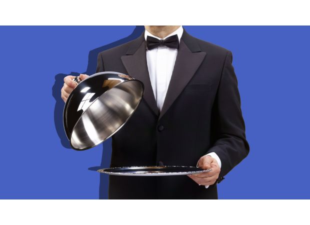 A man pays £1,500 to be a butler for a sex worker, but there is no physical intimacy involved.