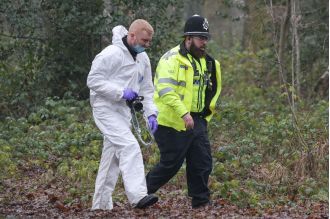 Two men are being sought after a woman was sexually assaulted in a forest.