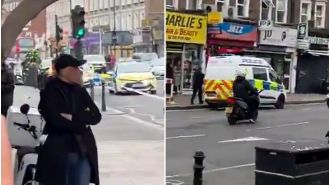 Man stabbed in broad daylight, causing tube station closure.