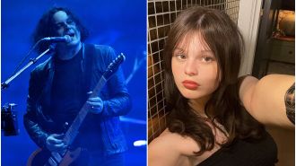 Rockstar surprises audience by introducing rarely seen 18-year-old daughter on stage at show.