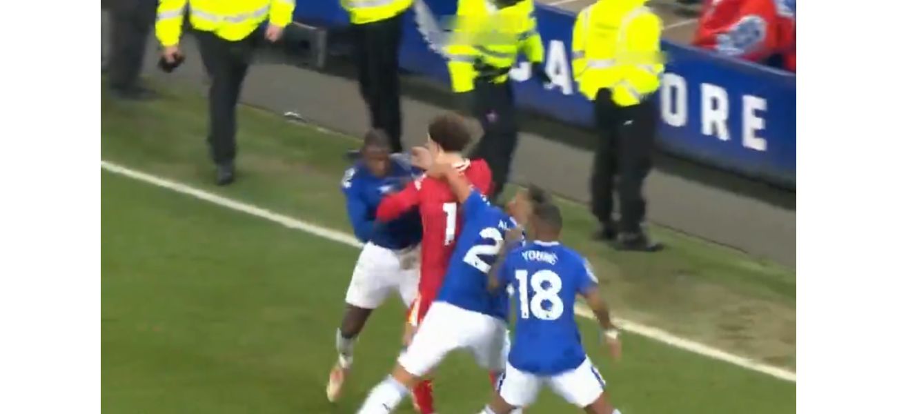Doucoure's actions triggered a fight between Everton and Liverpool fans following their match's draw.