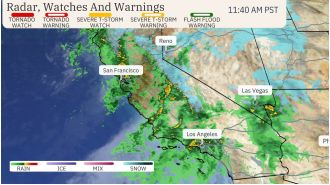 Visual depiction of California's high risk zones for flooding caused by 'atmospheric rivers'.