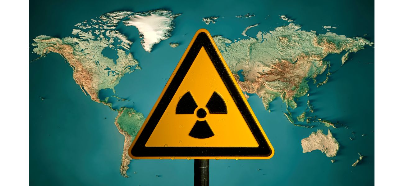 A map shows highly radioactive areas on earth, including the US and UK.