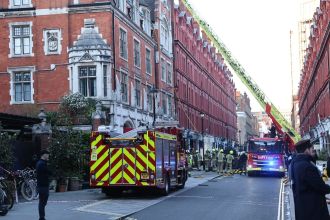 Famous Chiltern Firehouse hotel catches fire, spreading to roof.