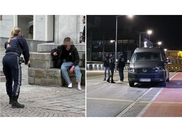 A man stabbed and killed a 14-year-old and injured five others while laughing during the attack.