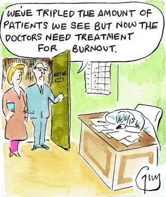 Cartoonist Guy Venables creates the daily cartoon for Metro newspaper.