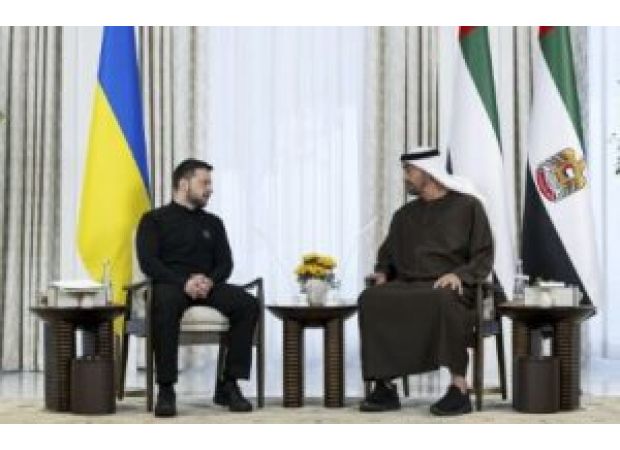 Ukrainian President Zelenskyy visits UAE to seek resolution for Russia-Ukraine conflict.