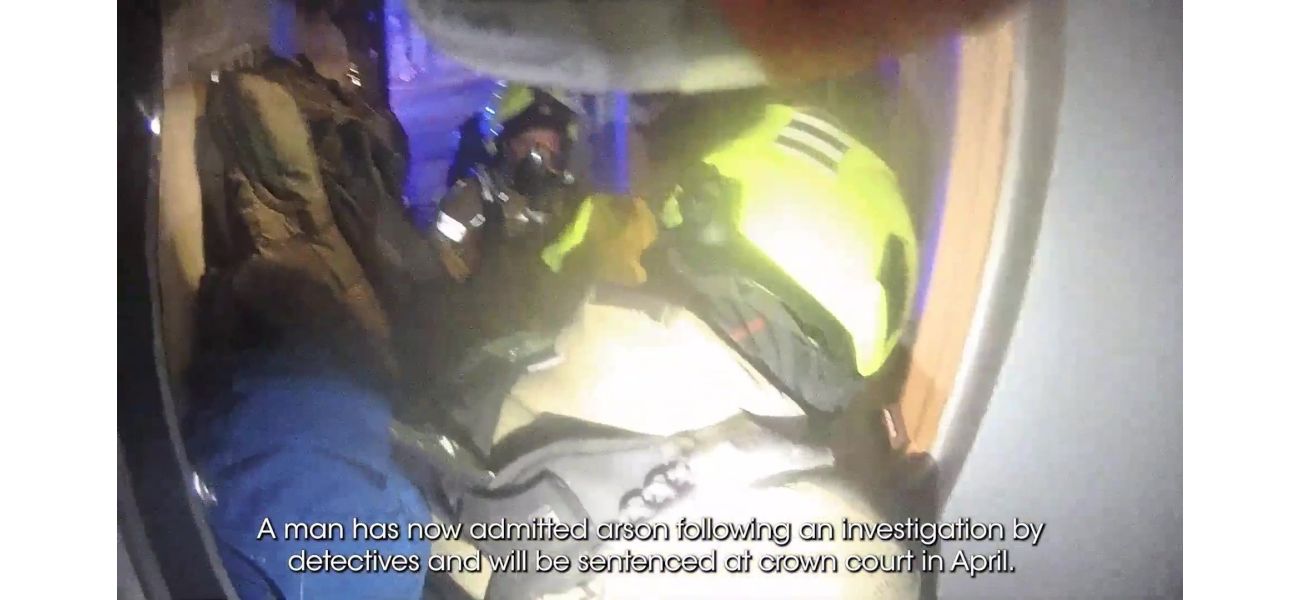 Brave police officer enters blazing home to rescue woman following arson assault.