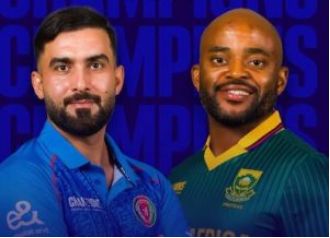 SA chooses to bat first against Afghanistan in the Champions Trophy after winning the toss.