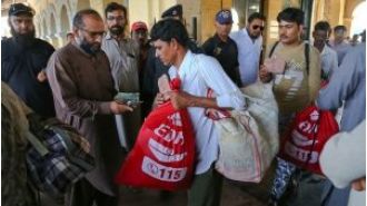 22 Indian fishermen were freed from a jail in Karachi, Pakistan.