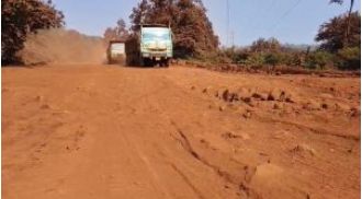 Problems hinder progress on Joda-Bamebari road construction.