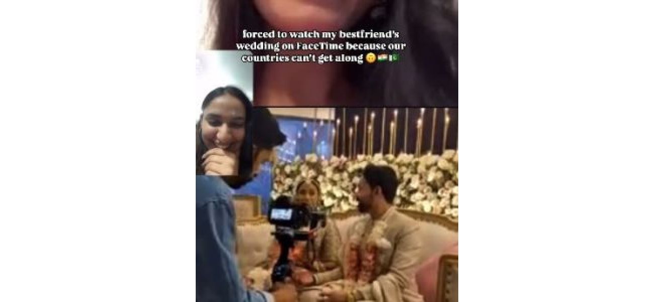 Woman from India virtually attends her friend's wedding in Pakistan by using FaceTime. Video of the event available to watch.