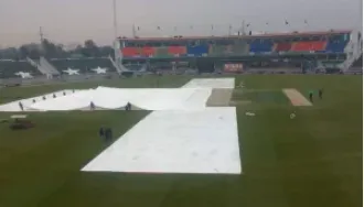 The toss for Pakistan vs. Bangladesh in the 2025 Champions Trophy is delayed due to rain.