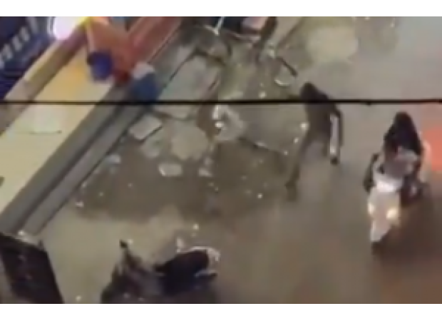 Viral video captures police violently dealing with vandals, showcasing swift justice.