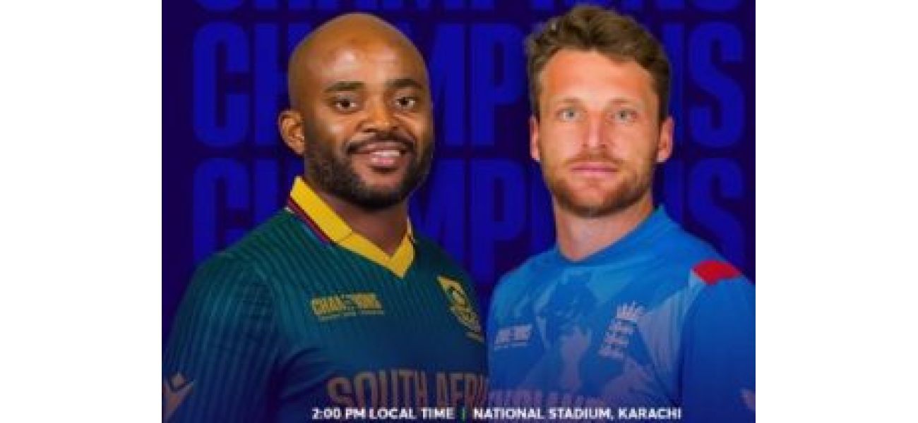 England chooses to bat first against South Africa in the Champions Trophy.