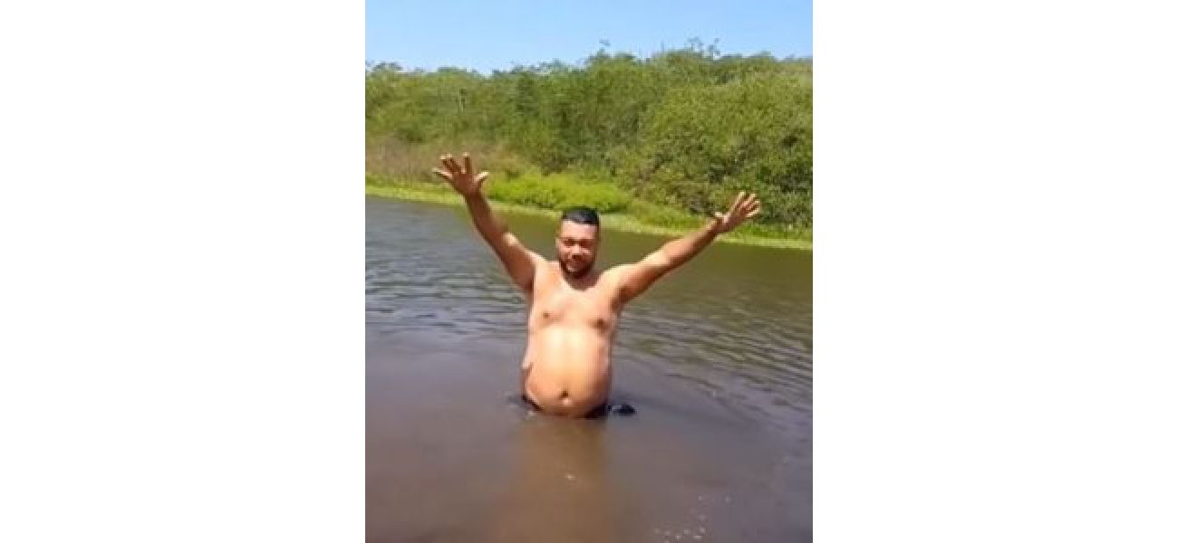 A man takes a refreshing dip in a river, but what he finds under the water will shock you.