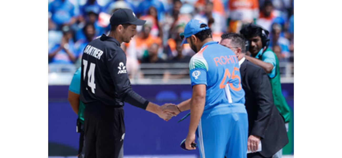 New Zealand chooses to bowl first against India, with Chakaravarthy and Daryl Mitchell joining the team for the Champions Trophy.