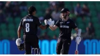 Ravindra and Williamson's centuries help New Zealand score 362 runs against South Africa in the CT semifinal.