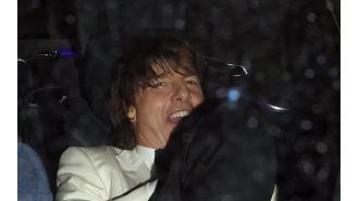 Tom Cruise kept Ana de Armas out of sight as they left David Beckham's 50th birthday party.