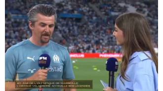 Joey Barton makes a fool of himself once more by speaking with a fake French accent during a strange interview.