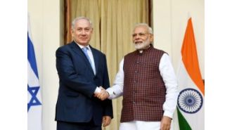 Netanyahu talks with Modi and other global leaders.