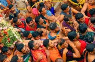 The Rath Yatra festival, marked by devotion and splendor, is observed in Angul, Odisha.