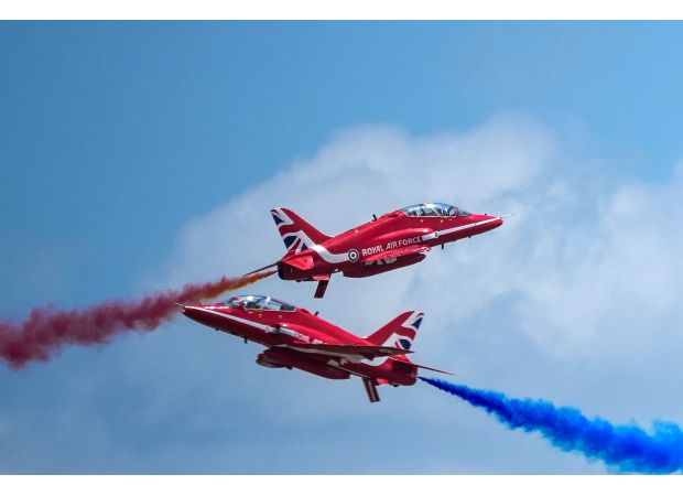 The Red Arrows will fly over Swansea for the Airshow and then head to Silverstone for a flypast this weekend.
