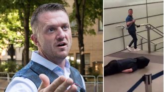 Tommy Robinson was released on bail after being arrested for an alleged assault at St Pancras station.