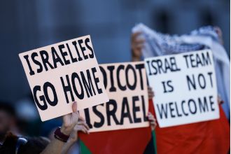 Critics blame pro-Palestine demonstrators for disrupting race and causing it to be cancelled.