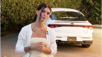 A woman with the license plate 'IAMISIS' has been prohibited from driving her car.