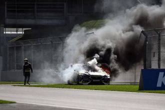 Hamilton's sibling responds to surviving intense crash at Silverstone.