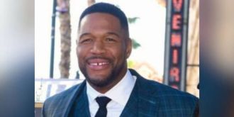 Michael Strahan was struck in the face during a live football demonstration.