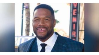 Michael Strahan was struck in the face during a live football demonstration.