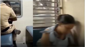 A video shows a Mumbai policeman escorting a woman on a late-night train ride.