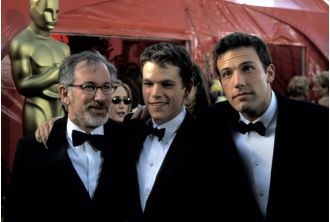 Spielberg banned Affleck post pool brawl - no work together.