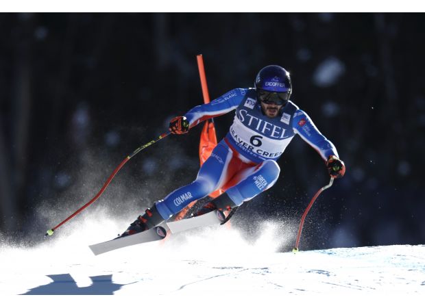 French skier Cyprien Sarrazin was taken to the hospital by helicopter following a serious crash during downhill training.