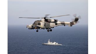 British military helicopter pursues Russian vessel away from UK town's coast