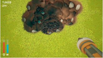 A reader reviews a game that involves digging a hole, sharing their thoughts on the experience.